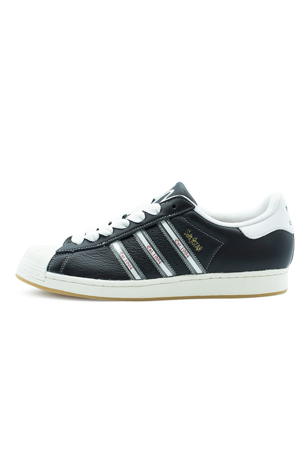 Adidas x Korn Superstar Sneaker Core Black – Kollaboration mit Korn, Schwarz mit auffälligen roten Akzenten für einen einzigartigen Look