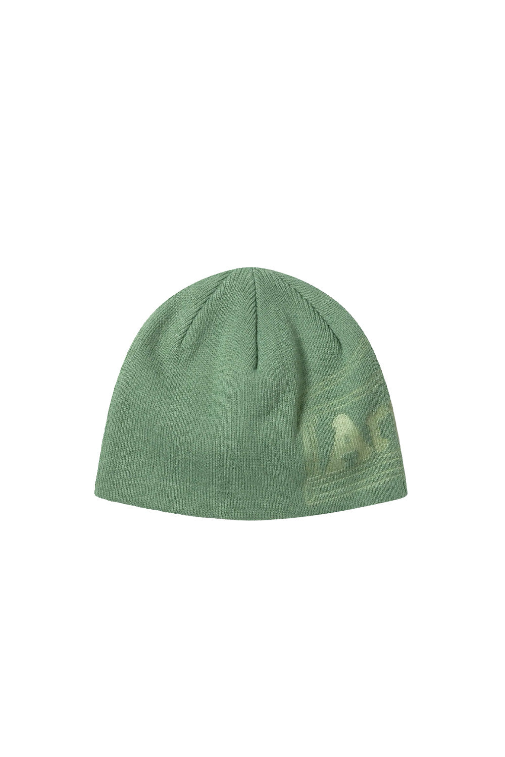 Aries Temple Beanie mit geprägtem Totenkopf-Muster in grün für einen einzigartigen Streetwear-Look.