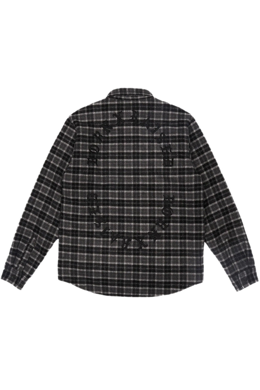 Born X Raised Embroidered Flannel Shirt Jacket Grey / Black - BONKERS