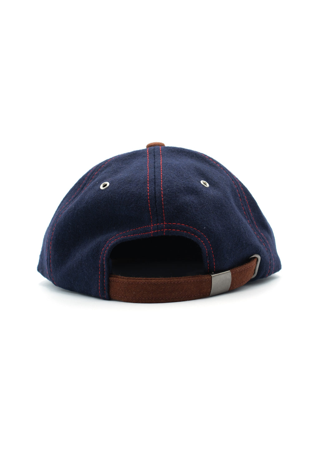 Brain Dead Navy Flanell-Cap – Stylische Cap mit dekonstruierter Krempe, Sweatband innen und auffälliger roter Naht für einen modernen Look.