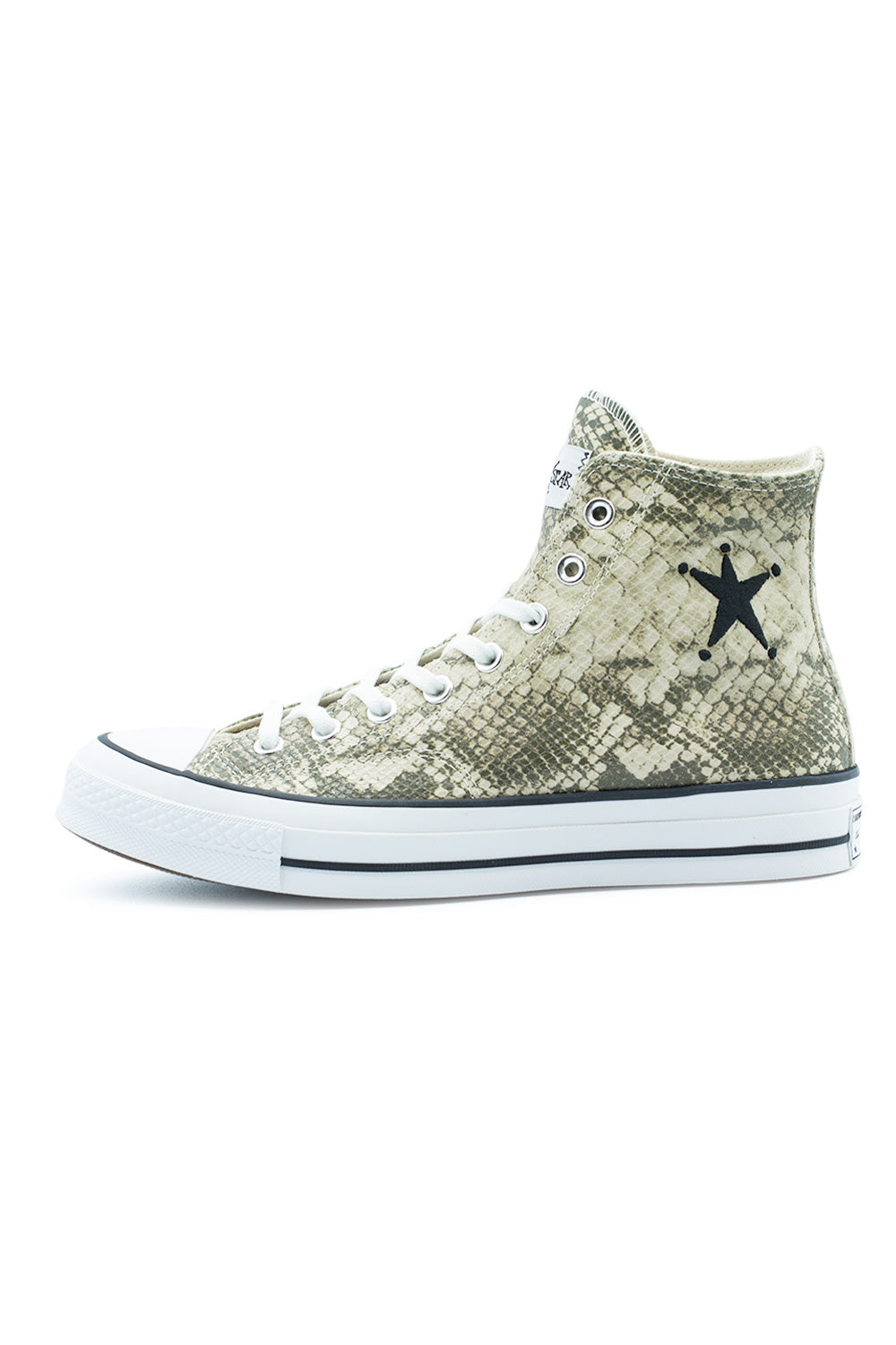 Converse x Stüssy Chuck 70 Hi Shoe Grey/Black/Egret – Limited Edition Chuck Taylor mit einzigartigem Stüssy-Design in Grautönen und auffälligem Logo.