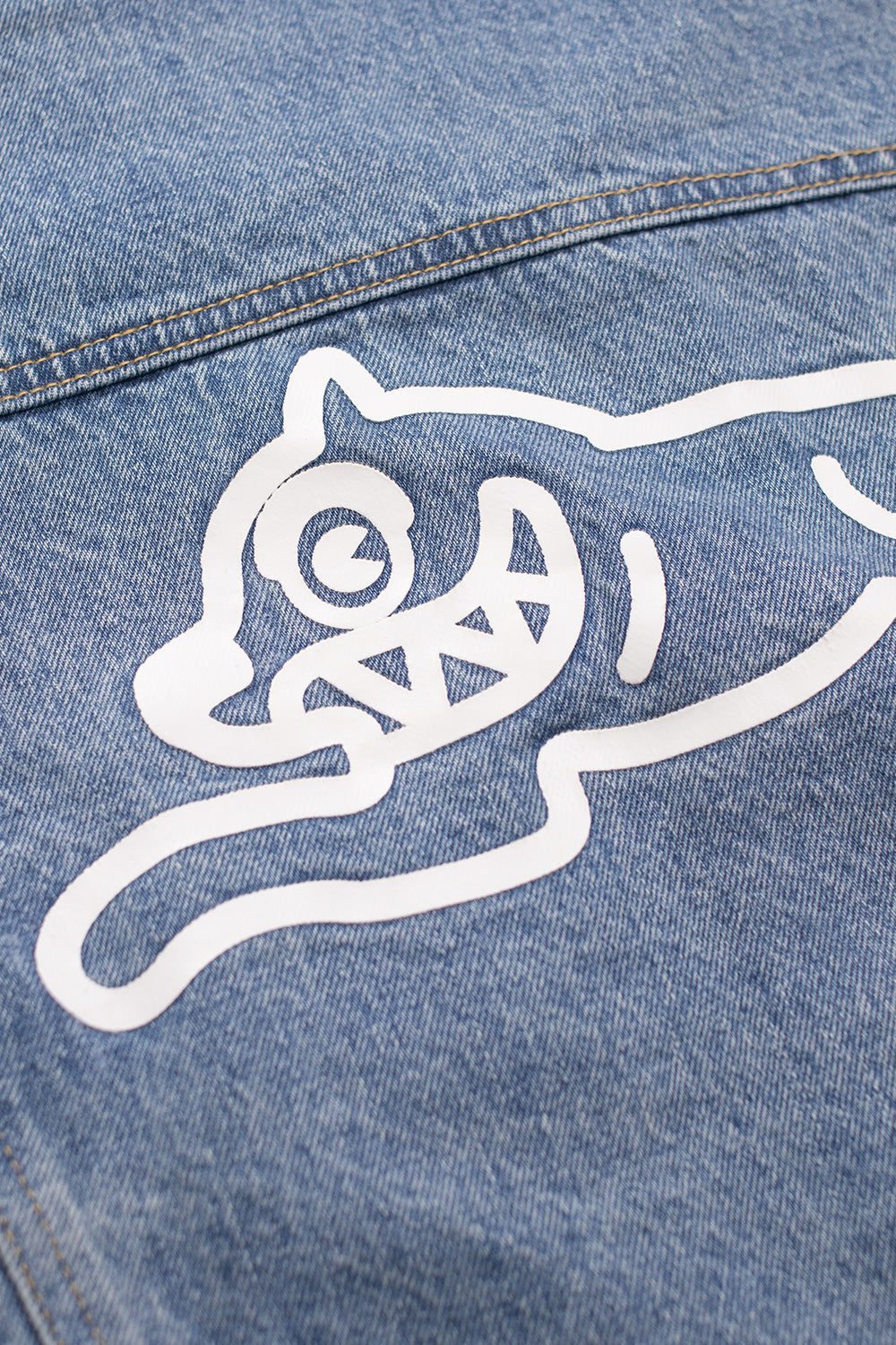 IceCream Check Lined Denim Trucker Jacket Vintage Wash Blue – Blue Denim Trucker Jacket mit Check-Innenfutter, perfektes Streetwear-Piece von IceCream mit angesagtem Design
