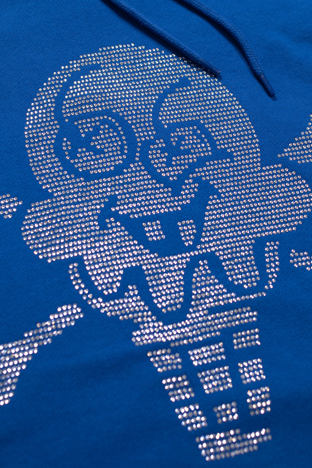 IceCream Rhinestone Cones & Bones Popover Hood Blue – Bequemer Kapuzenpullover in Blau mit glitzerndem Rhinestone-Design, perfekt für Urban Fashion und Skate-Styles