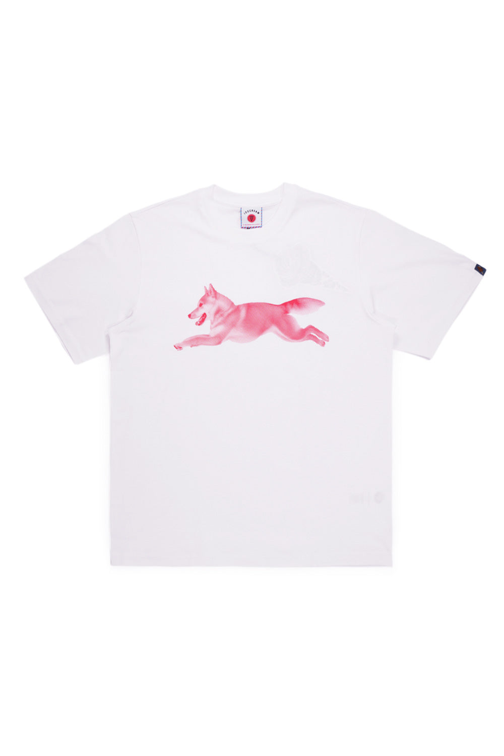 IceCream Halftone Running Dog T-Shirt White – klassisches Design mit Running Dog Print auf der Brust und Nacken in Halftone Optik.