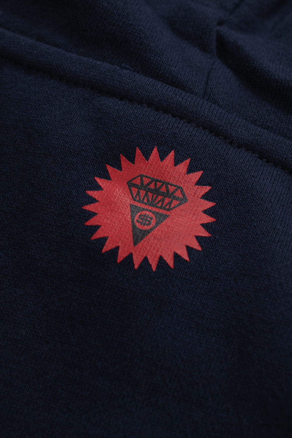 Casual Ice Cream hoodie in navy with red Running Dog logo print for street fashion