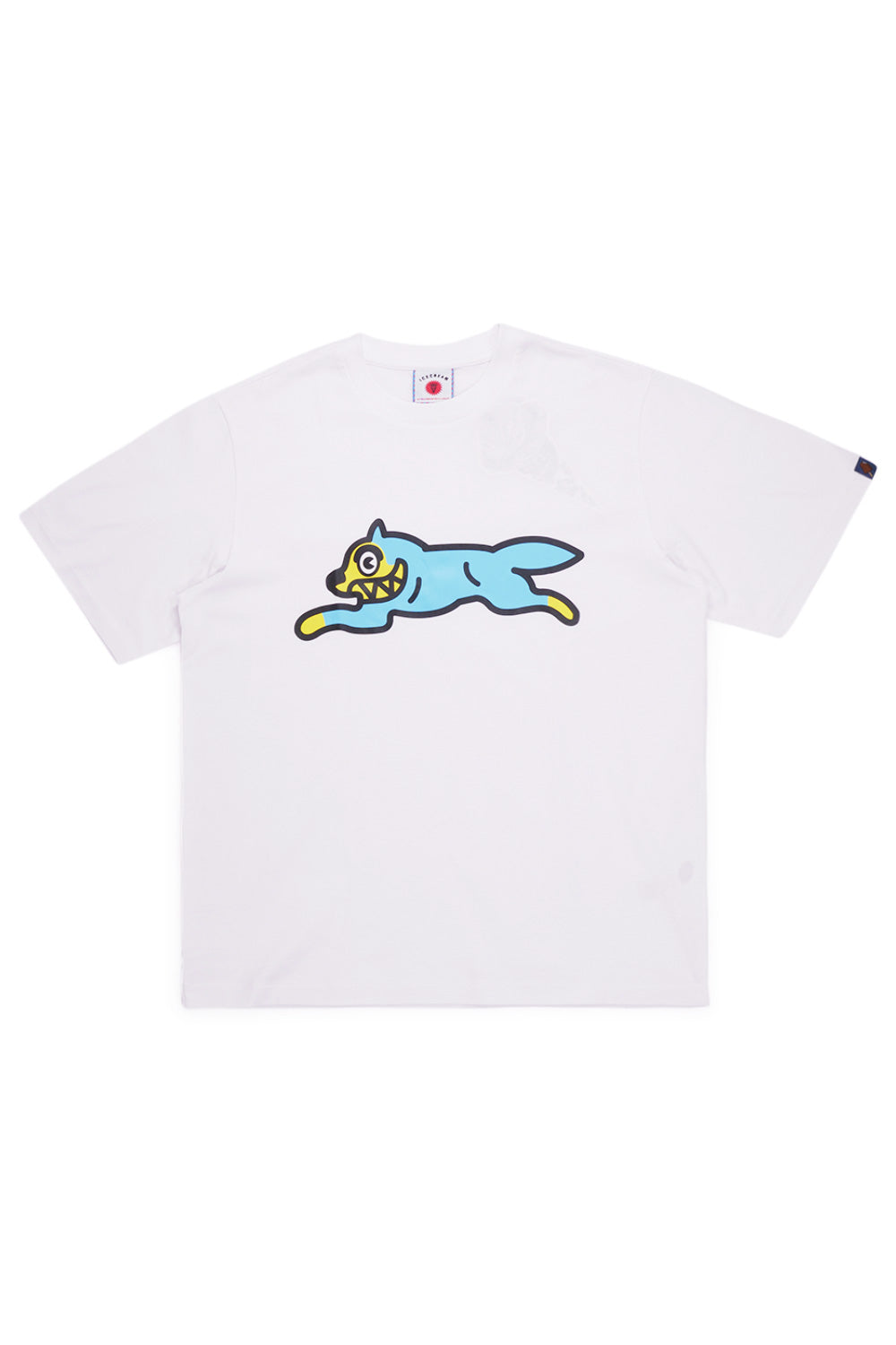 IceCream Running Dog T-Shirt in Weiß mit blauem Frontprint – klassisches Skate-Design trifft auf moderne Streetwear.