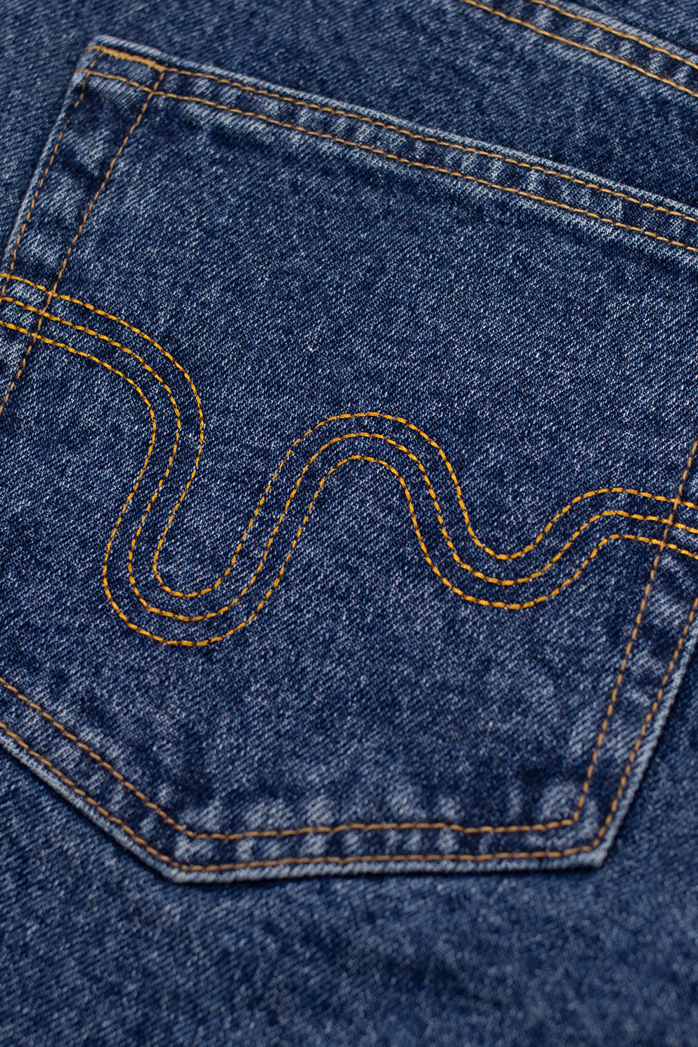 IceCream Running Dog Tripple Scoop Baggy Denim Pant Mid Wash Blue (White Print) - BONKERS
