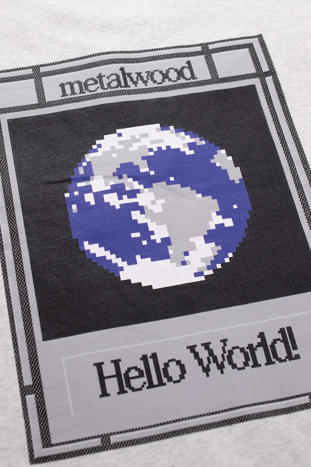 Casual and cool Metalwood Studio Hello World t-shirt in heather grey with eye-catching graphic print