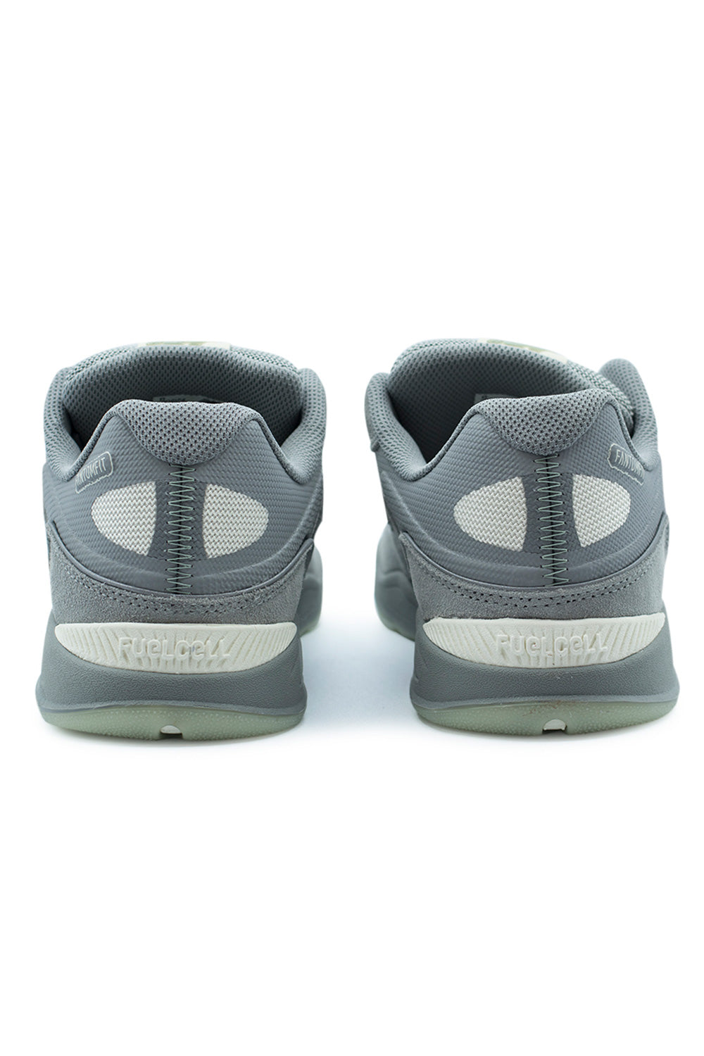 heel close-up New Balance Numeric Tiago 1010 showcasing reinforced back panel, internal support system and shock-absorbing FuelCell cushioning for heavy landings