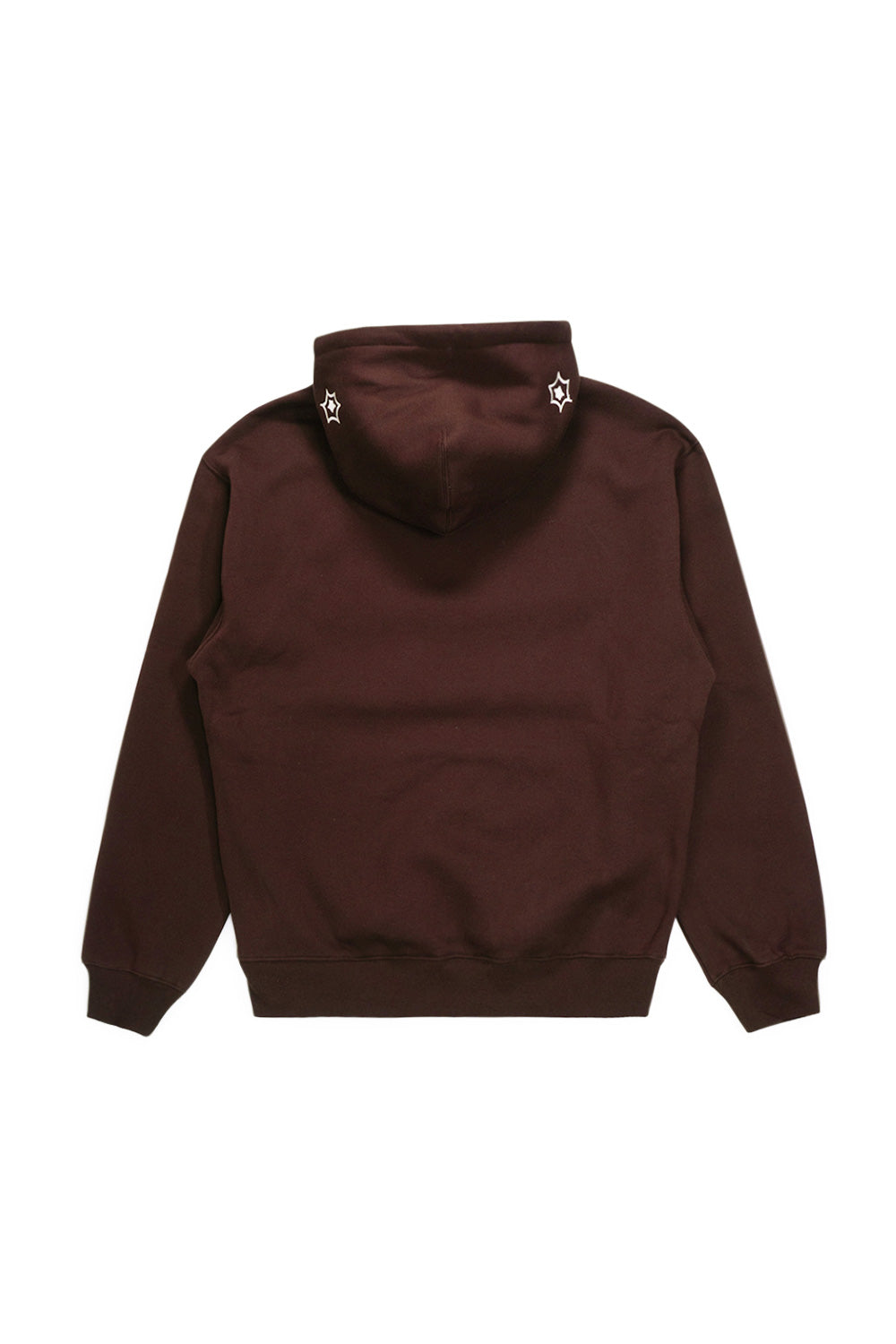 Brauner PASSION Pullover mit Kapuze – Skatewear-Hoodie mit Stickerei auf Brust, Nacken und Kapuze.