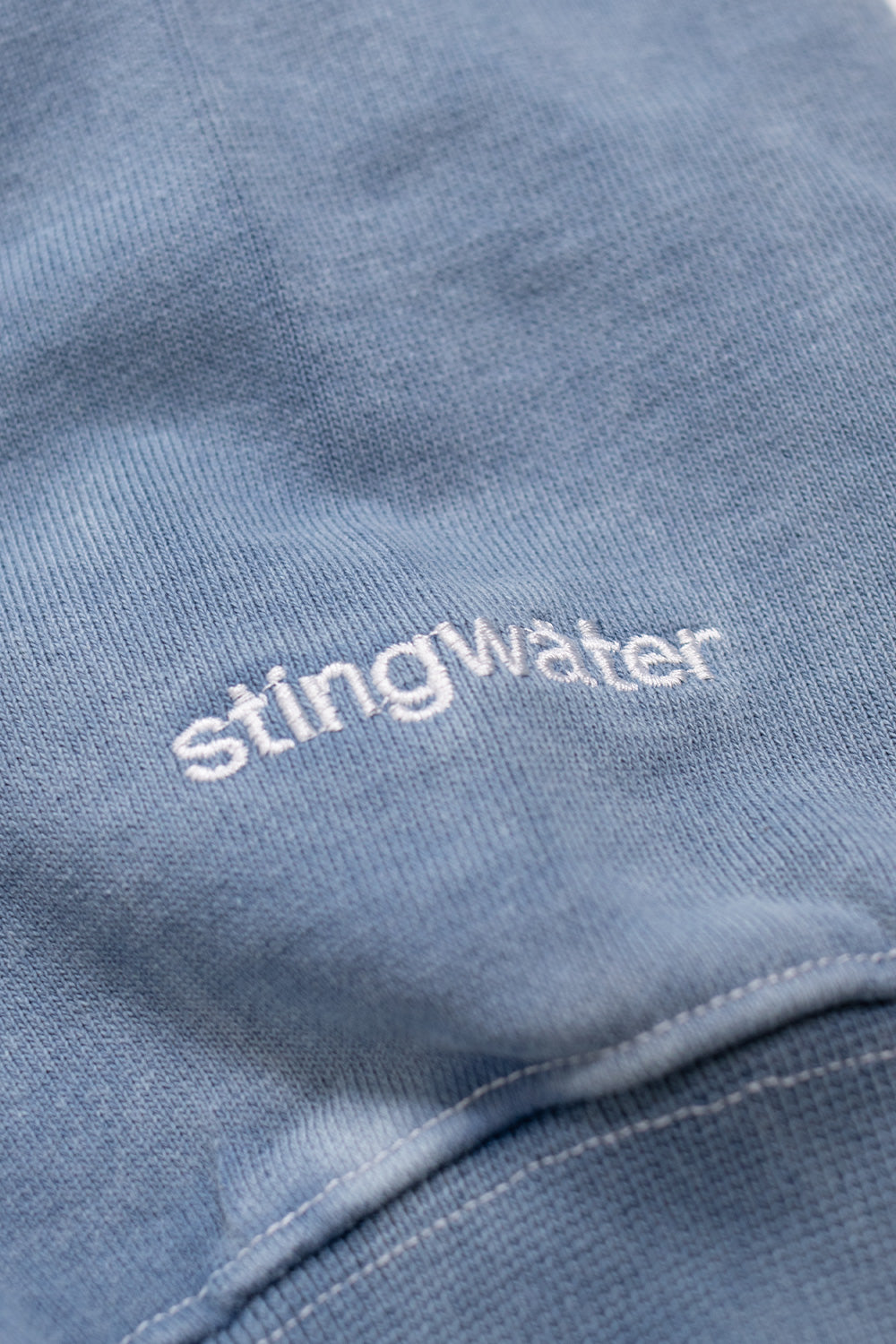 Stingwater H2O Hoodie Blau – Statement-Zip-Hoodie mit Front- und Rückenprint