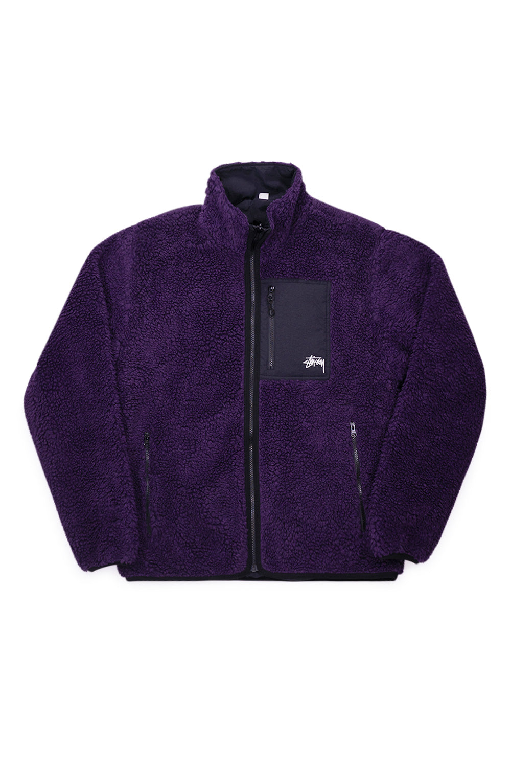Stussy Sherpa Reversible Jacket Purple - BONKERS