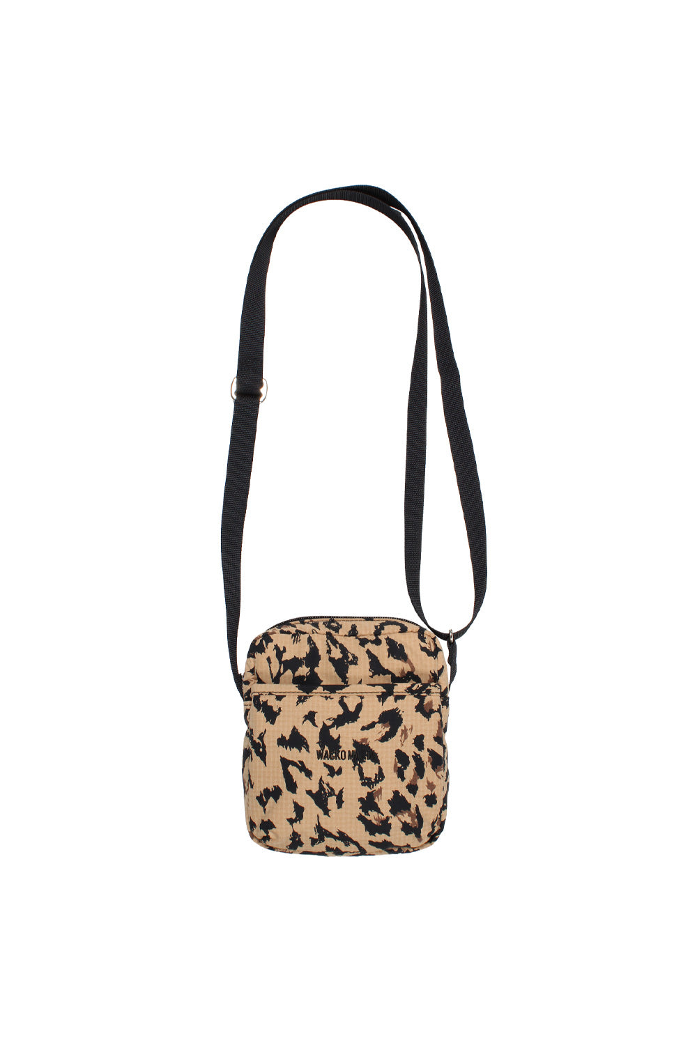 Wacko Maria Speak Easy small shoulder bag Type-2 leopard print crossbody bag with adjustable strap, premium Japanese streetwear accessory made in Japan ripstop polyester