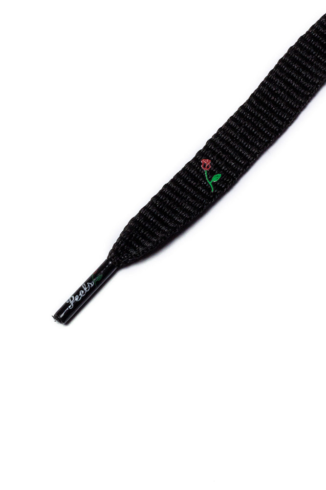 Peels Rose Logo Shoelaces Black - BONKERS