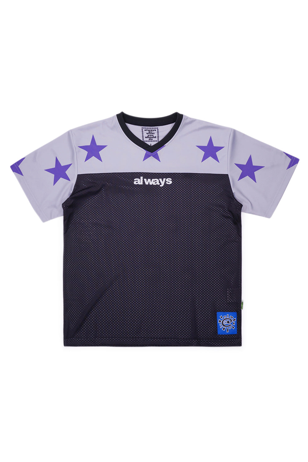 "Always Micro Mesh Star Football Jersey Grey Purple – Atmungsaktives Fußballtrikot im Retro-Look"
