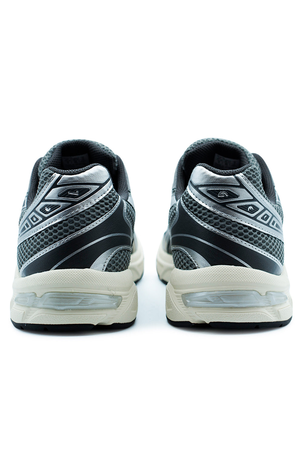 Close-up of ASICS GEL-1130 Clay Grey Pure Silver outsole — durable rubber sole for traction and everyday wear.