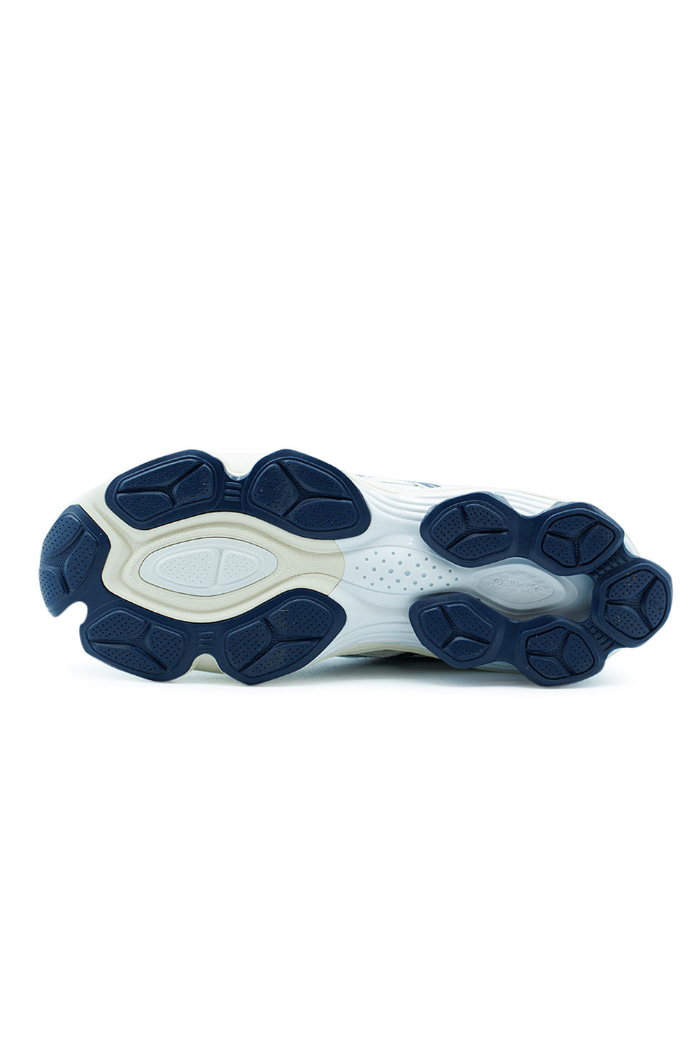 Outsole view of ASICS GEL-Kinetic Fluent athletic shoe featuring durable traction pattern, stability zones and performance rubber sole engineered for grip and smooth transitions