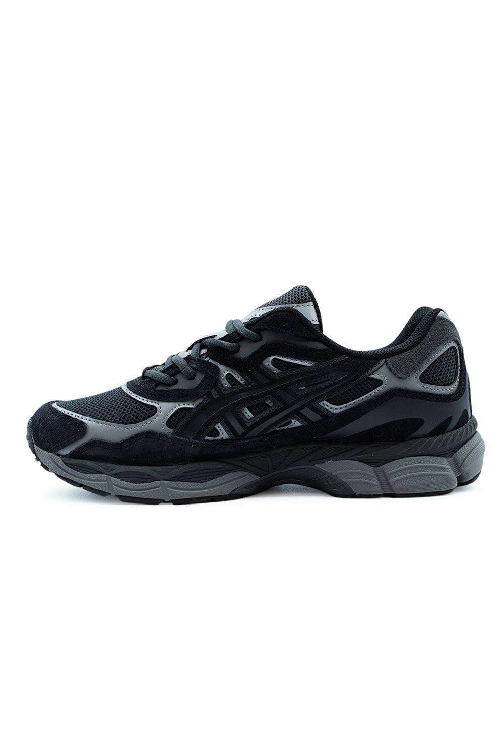 Seitenansicht des Asics GEL-NYC 1201A789.020 – sportliche Retro-Silhouette mit futuristischer Performance-Ästhetik.