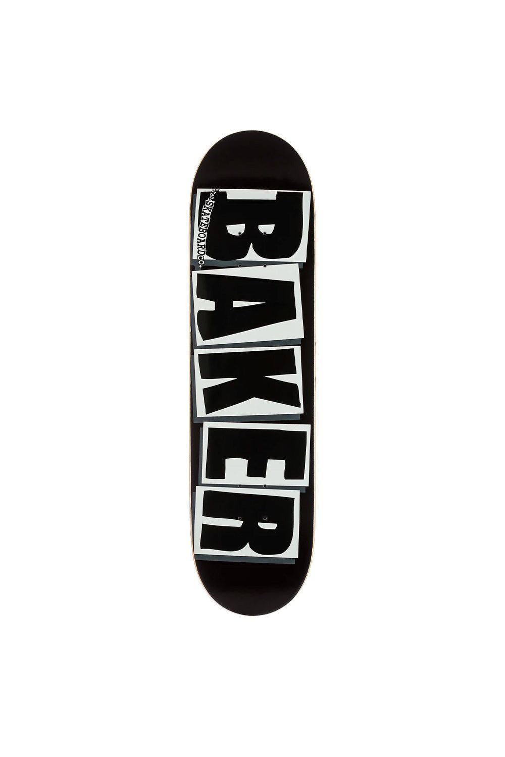 "Baker Brand Logo Deck 8.25 OG Shape – Skateboard-Deck in Schwarz-Weiß mit klassischem Logo"
