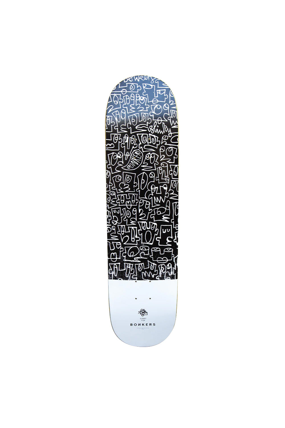 "Bonkers Faces by Slinky Deck 8.5 – Kreatives Skateboard-Deck mit einzigartigen Gesichtsmotiven"