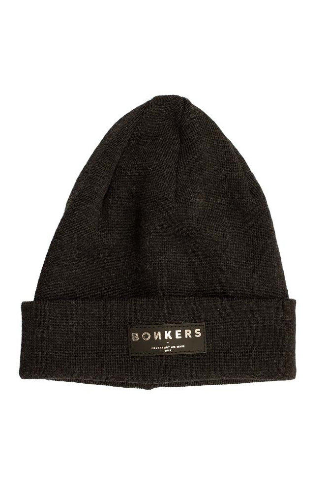 "Bonkers Merino Wool Beanie Long in Anthrazit und Silber – Stilvolle lange Mütze aus Merinowolle"