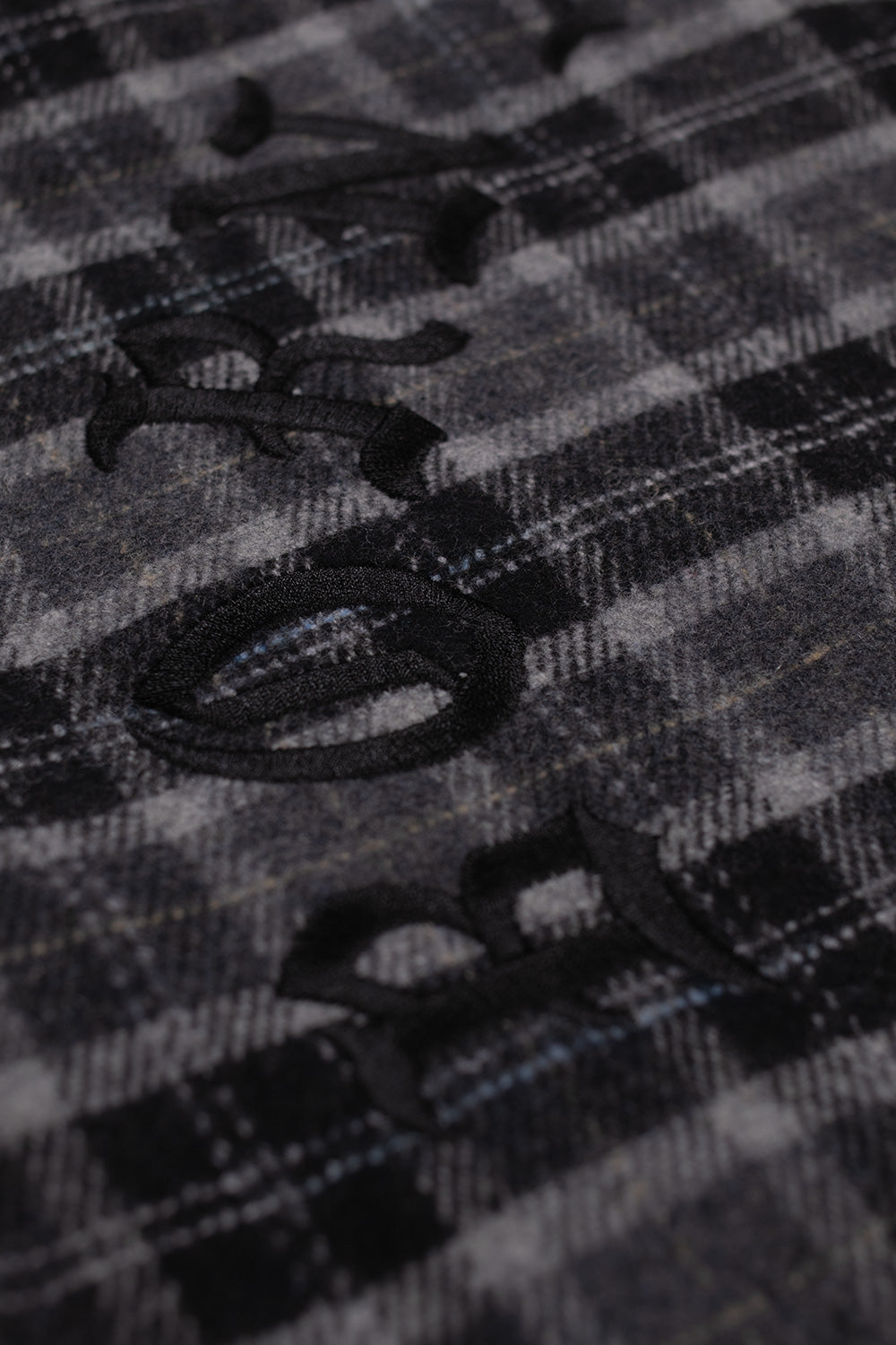 Born X Raised Embroidered Flannel Shirt Jacket Grey / Black - BONKERS