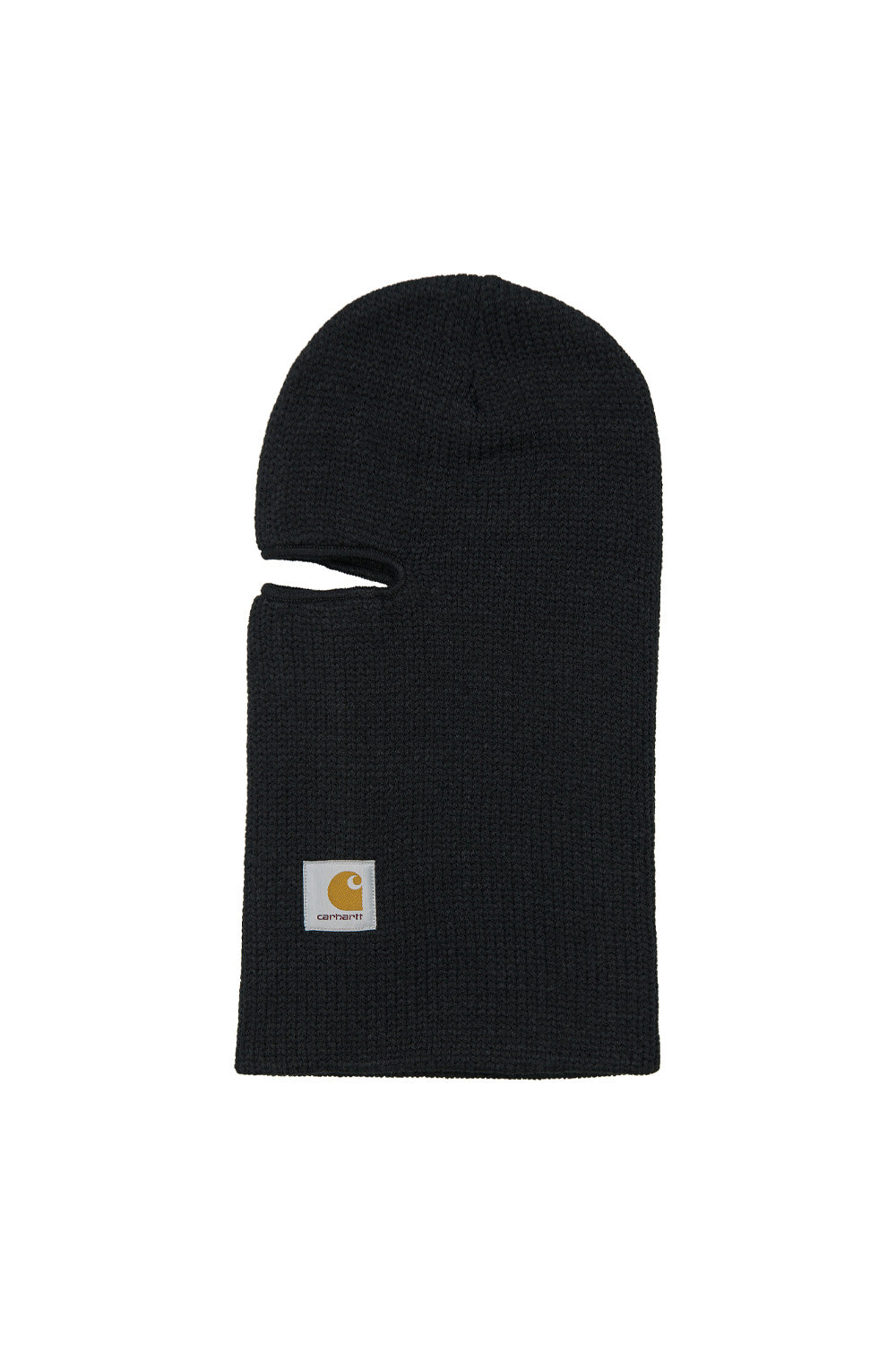 "Carhartt WIP Storm Mask in Schwarz – Balaclava-Sturmmaske aus weichem Acryl-Strickmaterial mit gewebtem Carhartt-Logo"
