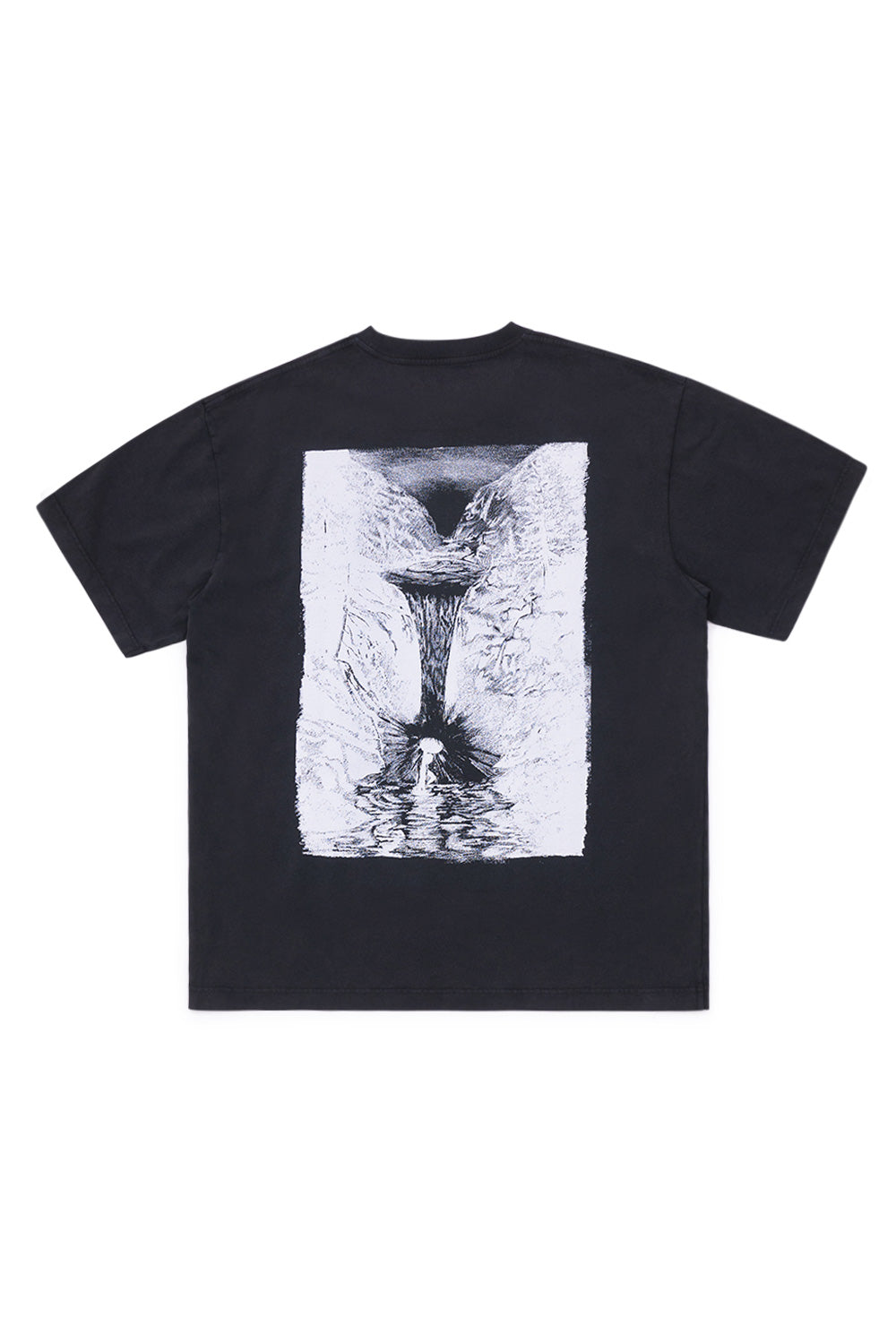 Dancer Waterfall T-Shirt Washed Black - BONKERS