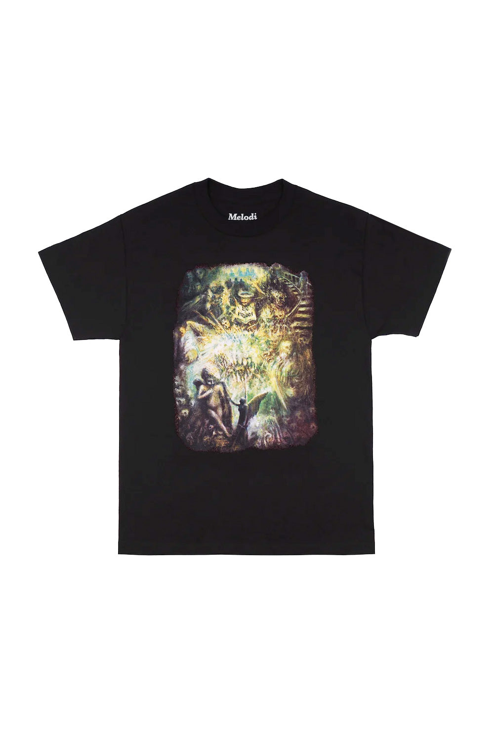 EC Melodi Book T-Shirt Black – Schwarzes T-Shirt von EC Melodi mit einzigartigem Book-Design für einen modernen, urbanen Streetwear-Look