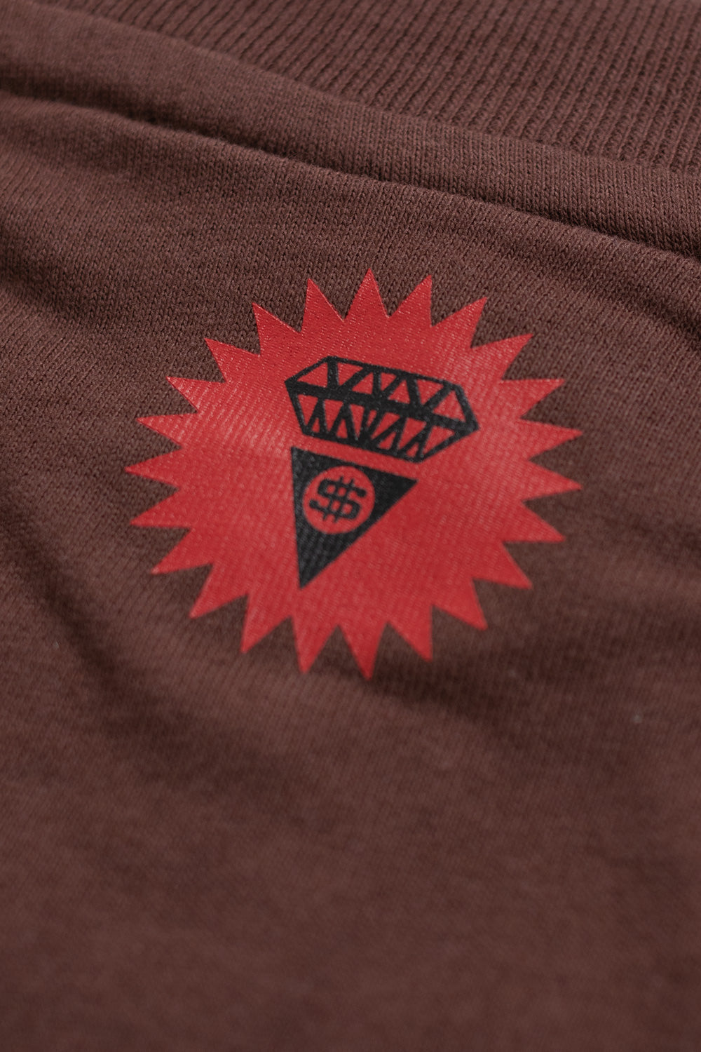 Trendy Ice Cream brown layered long sleeve T-shirt with blue Running Dog print for casual looks