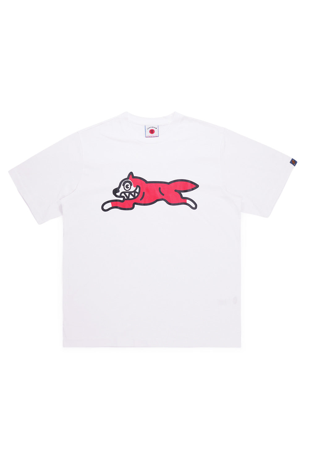 Ice Cream white T-shirt with red Running Dog graphic for stylish streetwear