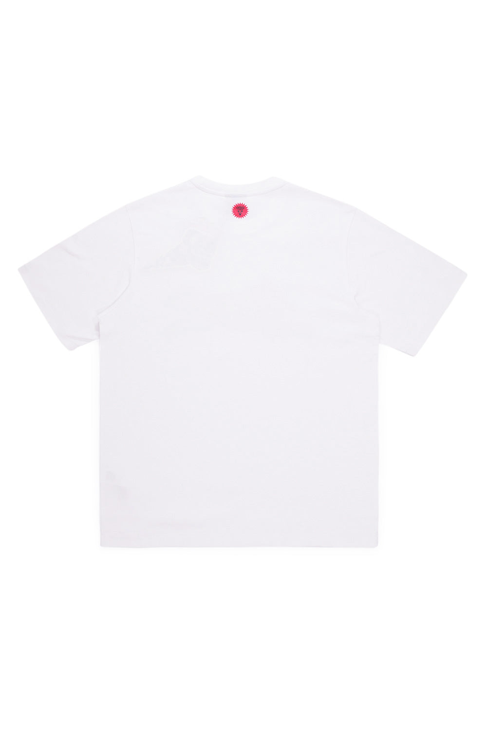 Trendy Ice Cream white tee featuring bold red Running Dog print for casual fashion