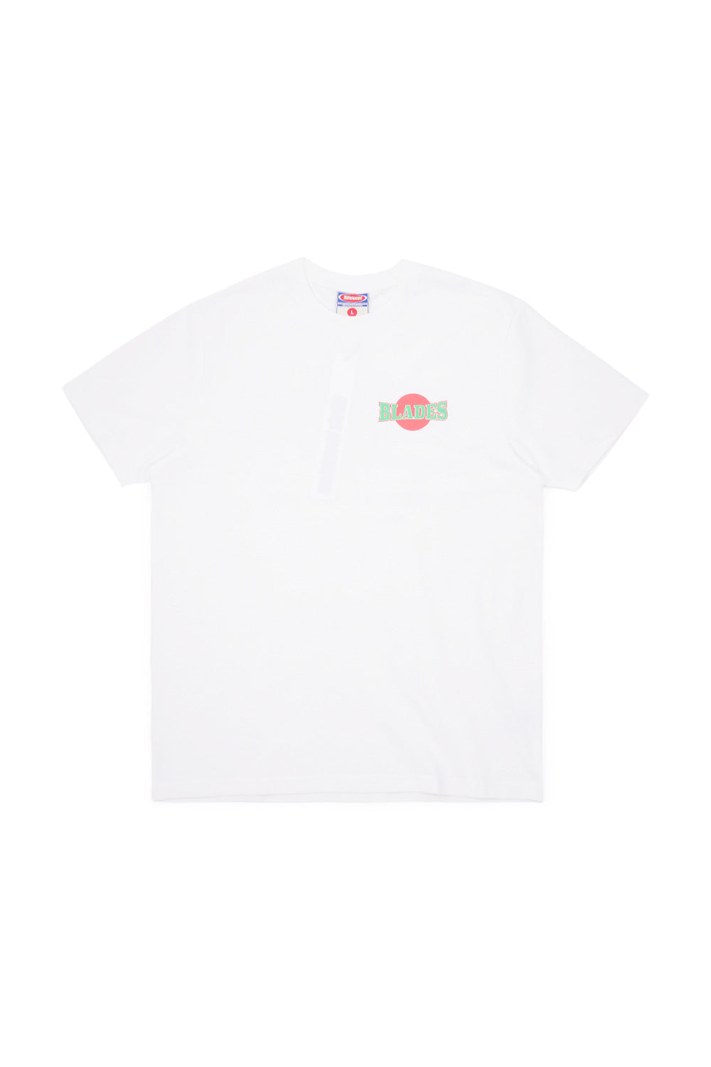 Men’s Metalwood Studio Blades GYM White T-Shirt, 100% cotton wide-fit streetwear top inspired by golf and skate culture.