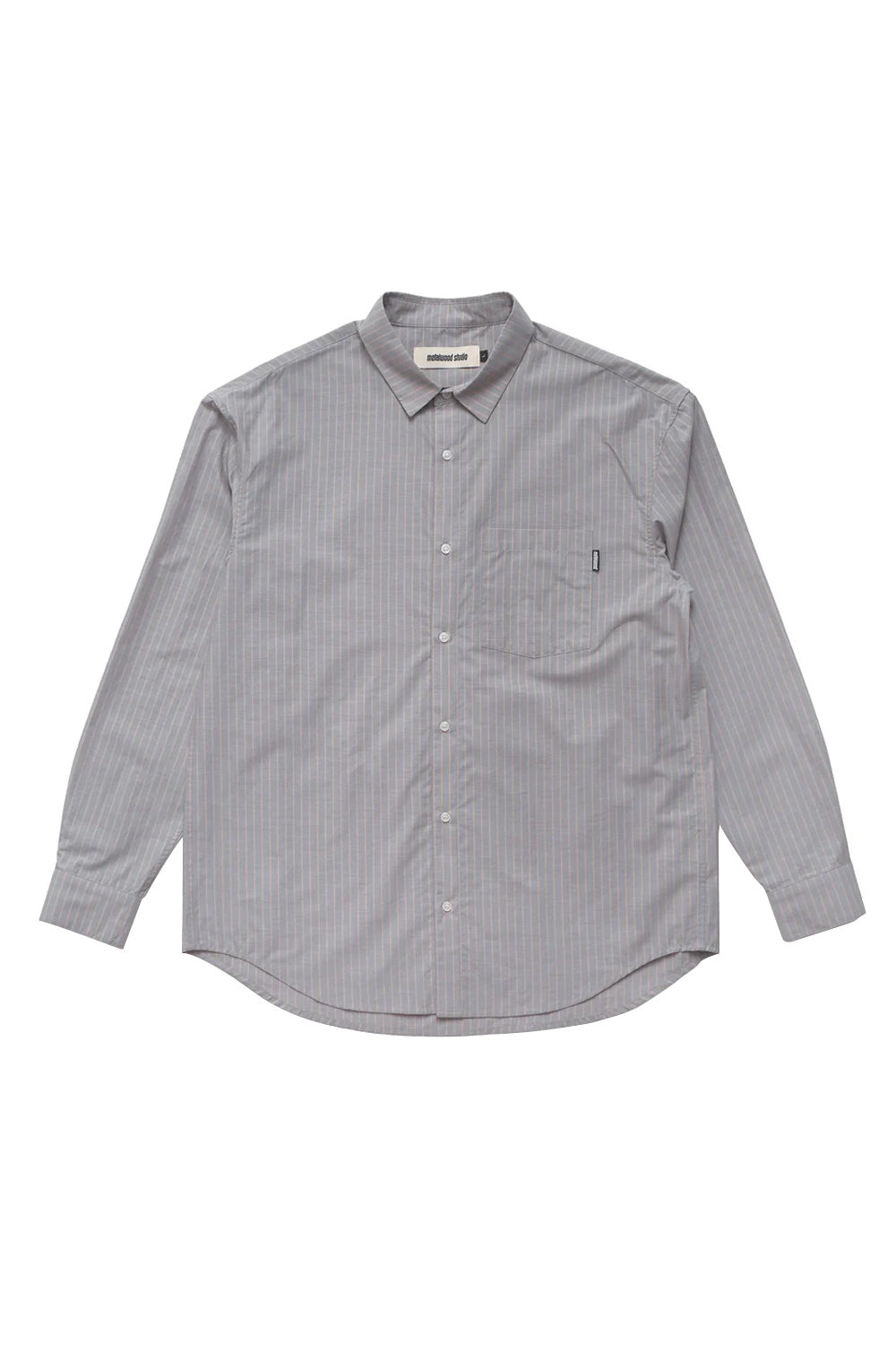 Metalwood Studio Longsleeve Button Up Shirt Grey / Peach - BONKERS