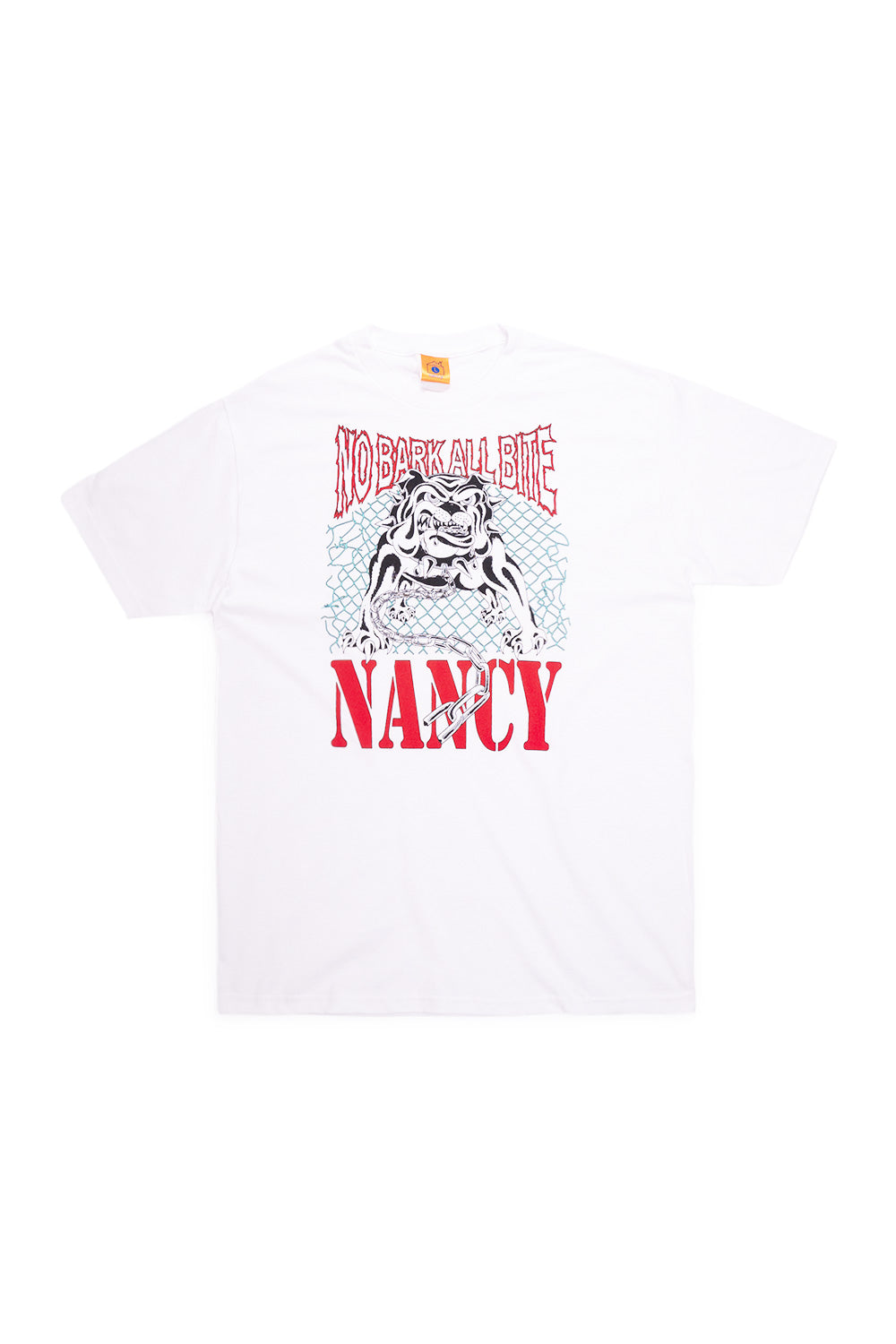 Nancy All Bite T-Shirt in Weiß – Stylisches Streetwear-Shirt mit auffälligem Front-Print für einen einzigartigen Look
