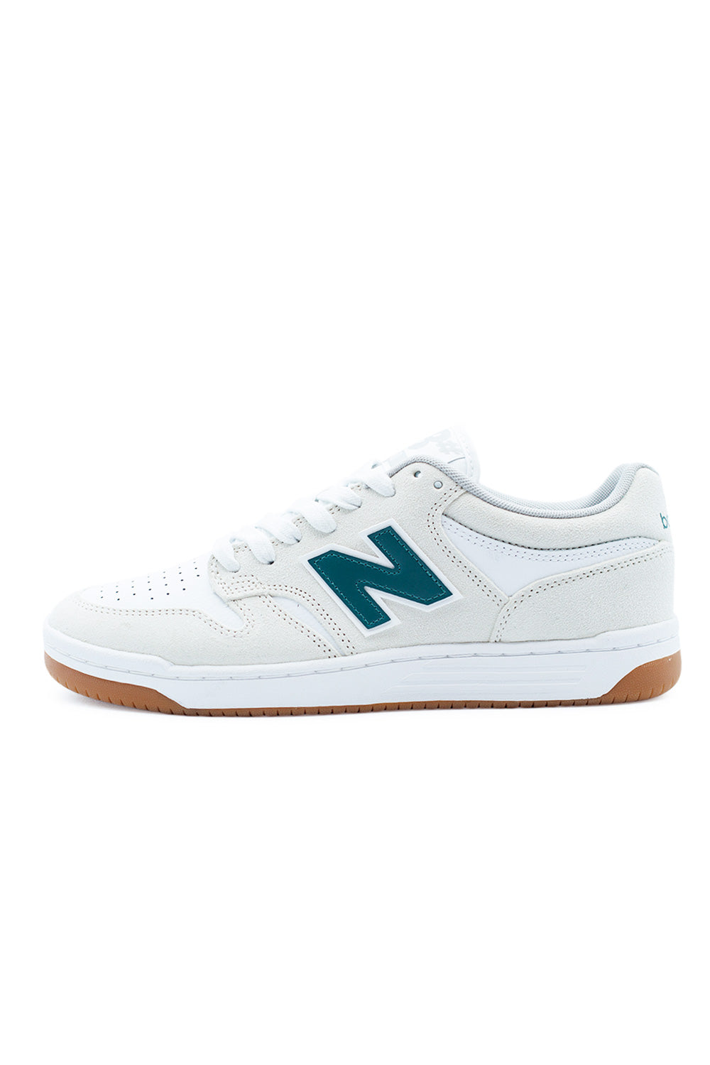 New Balance Numeric 480 – Skateboard-Sneaker in Sea Salt/Vintage Teal mit FuelCell-Schaum in der Cup-Sohle für verbesserte Energie-Rückgabe und Propulsion.