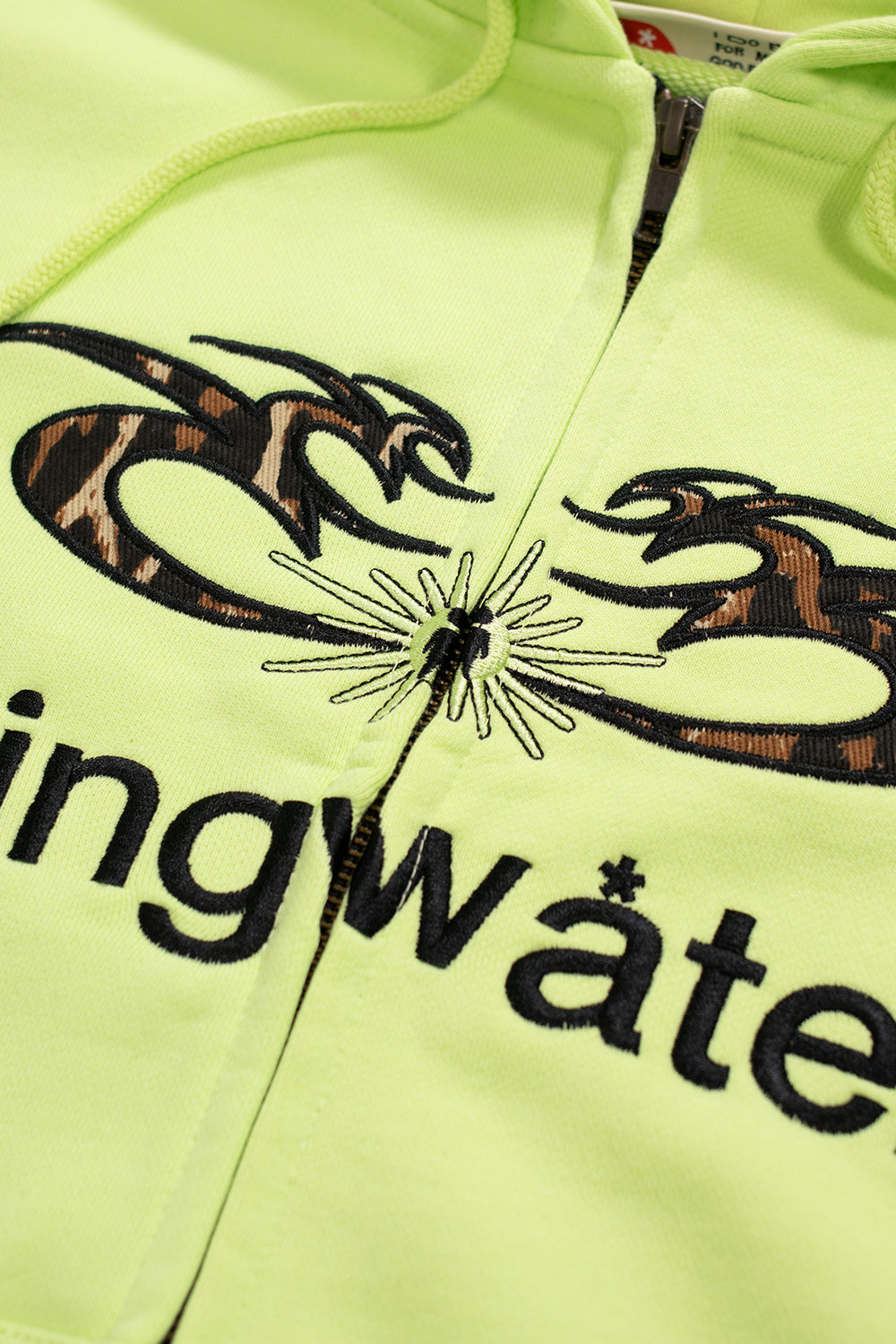 Stingwater Leopard Moses Hoodie Grün – Streetwear-Zip-Hoodie mit auffälligem Animal-Print
