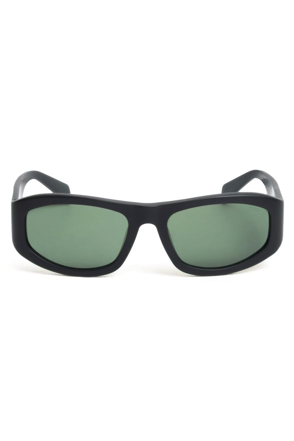Stüssy Landon Sunglasses Matte Black / Green Lenses - BONKERS