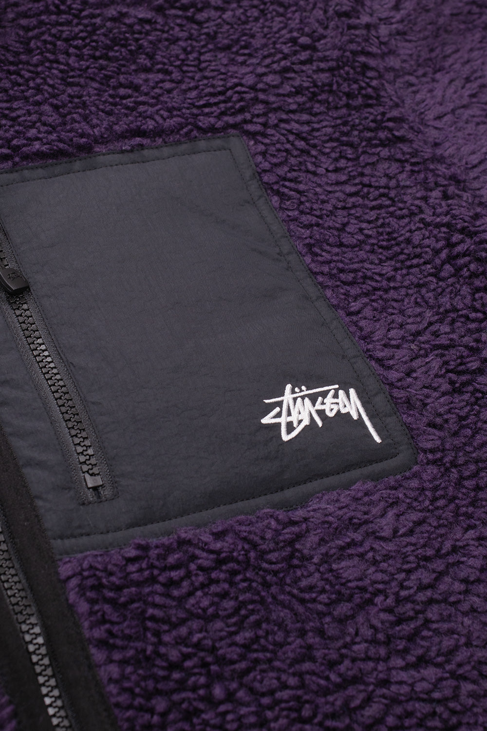 Stussy Sherpa Reversible Jacket Purple - BONKERS
