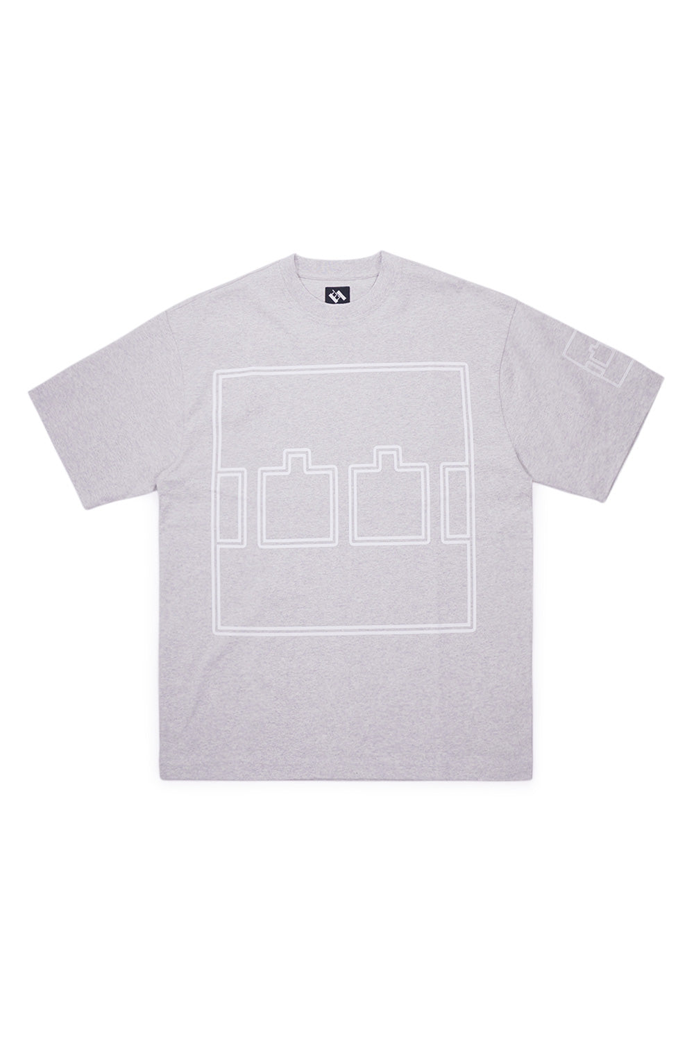 The Trilogy Tapes Logo Outline T-Shirt Grey Marl - BONKERS