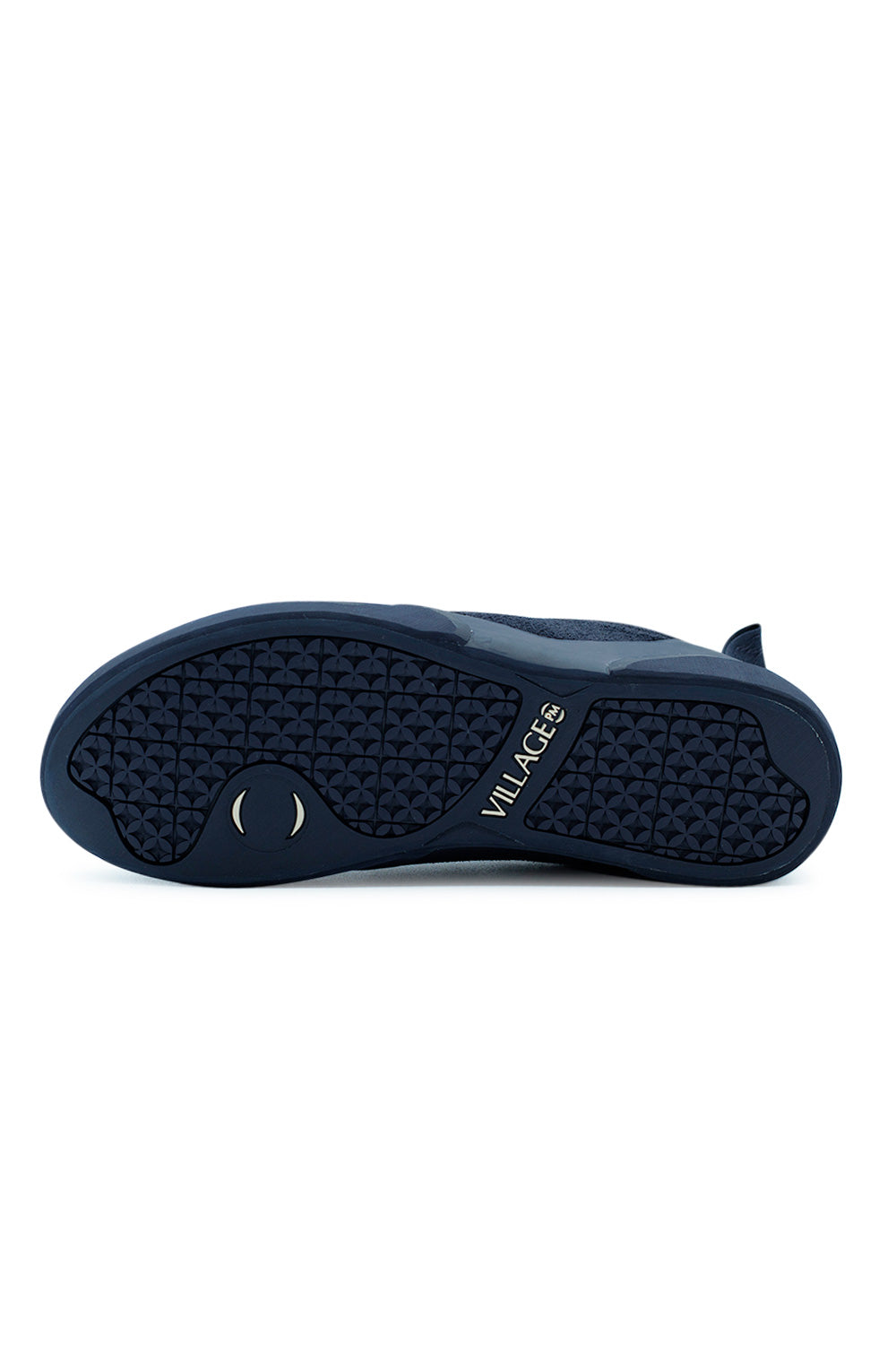 Village PM 1PM Navy Navy skateboard shoe outsole with geometric traction pattern engineered for grip, board feel and quick break-in performance