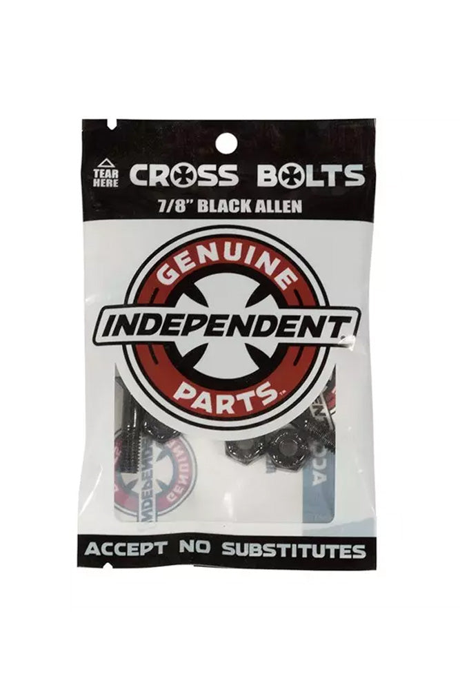 "Schwarze 7/8 Allen Bolzen von Independent Genuine Parts – Robuste Schrauben für zuverlässige Skateboard-Truck-Befestigungen."